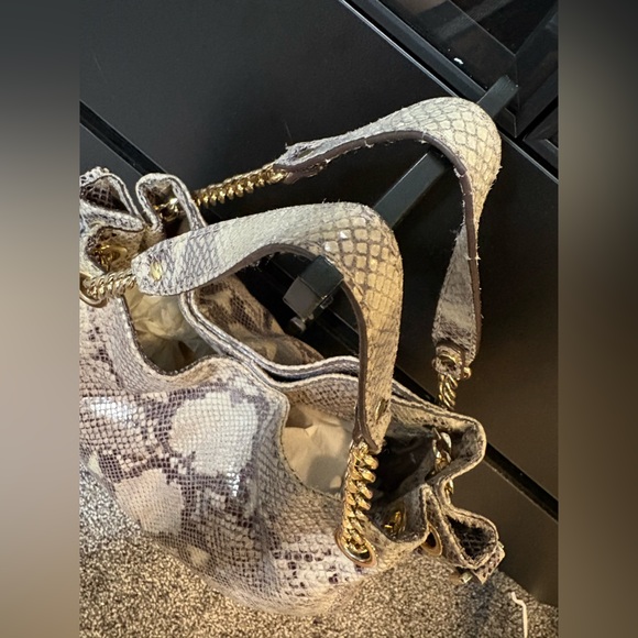 Michael Kors Jet Set Chain Python embossed Gather Tote - Picture 12 of 14